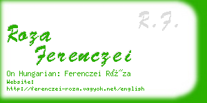 roza ferenczei business card